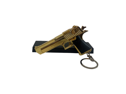 Golden Metal Desert Eagle Toy Keychain